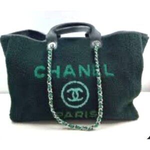 Chanel Paris Deauville Shearling Casanova Large Tote Handbag w/ Leather Handles